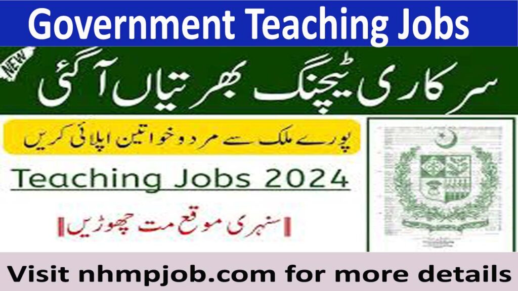 Latest Government Teaching Jobs 2024 - Apply Now