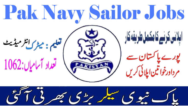 Pak Navy Sailor Jobs 2024 | Online Registration | Submit Application Online